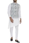 Buy_Nautanky_Blue Floral Jaal Digital Printed Nehru Jacket_at_Aza_Fashions