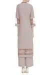 Shop_Aekatri_Pink Striped Ruffle Detail Kurta Set_at_Aza_Fashions