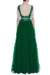 Shop_Nadine Dhody_Green Ruffle Lehenga Set_at_Aza_Fashions