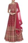 Buy_Vandana Sethi_Red Embroidered Anarkali With Dupatta _at_Aza_Fashions