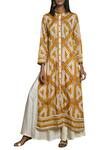 Buy_Swati Vijaivargie_Yellow Round Embroidered Long Kurta  _at_Aza_Fashions