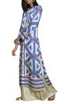 Swati Vijaivargie_Blue Round Embroidered Long Kurta  _Online_at_Aza_Fashions