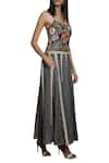 Swati Vijaivargie_Black Round Embroidered Maxi Dress  _Online_at_Aza_Fashions