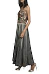 Buy_Swati Vijaivargie_Black Round Embroidered Maxi Dress  _Online_at_Aza_Fashions