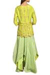 Shop_Swati Vijaivargie_Green Round Chanderi Kurta Skirt Set_at_Aza_Fashions