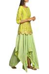 Swati Vijaivargie_Green Round Chanderi Kurta Skirt Set_Online_at_Aza_Fashions