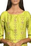 Swati Vijaivargie_Green Round Chanderi Kurta Skirt Set_at_Aza_Fashions