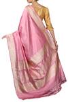 Shop_Ohfab_Pink Handwoven Mulberry Silk Saree_at_Aza_Fashions