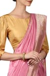 Ohfab_Pink Handwoven Mulberry Silk Saree_Online_at_Aza_Fashions