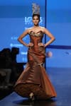 Buy_Nitin Bal Chauhan_Brown Embroidery Sweetheart Neck Embellished Fish Cut Gown _at_Aza_Fashions