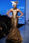 Buy_Nitin Bal Chauhan_Brown Embroidery Straight Neck Embellished Mermaid Gown _at_Aza_Fashions