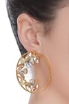 Shop_Bblingg_Gold Plated Floral Hoop Earrings_at_Aza_Fashions