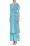 Preeti S Kapoor_Blue Round Chanderi Kurta Set _Online_at_Aza_Fashions