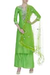 Buy_Preeti S Kapoor_Green Round Embroidered Kurta Palazzo Set _at_Aza_Fashions
