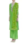Preeti S Kapoor_Green Round Embroidered Kurta Palazzo Set _Online_at_Aza_Fashions