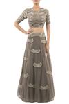 Buy_Ridhima Bhasin_Grey Embroidered Lehenga Set_at_Aza_Fashions