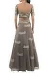 Shop_Ridhima Bhasin_Grey Embroidered Lehenga Set_at_Aza_Fashions
