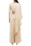 Shop_Ridhima Bhasin_Peach Draped Embroidered Jumpsuit_at_Aza_Fashions