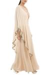 Ridhima Bhasin_Peach Draped Embroidered Jumpsuit_Online_at_Aza_Fashions