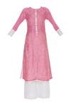 Buy_Anjul Bhandari_Pink Hand Woven Kurta With Palazzos_Online_at_Aza_Fashions