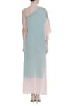 Shop_Kavita Bhartia_Blue One Shouldered Asymmetric Dress _at_Aza_Fashions