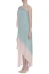 Buy_Kavita Bhartia_Blue One Shouldered Asymmetric Dress _Online_at_Aza_Fashions
