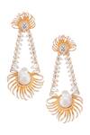 Buy_Prerto_Gold Plated Stone Embedded Dual Earrings_at_Aza_Fashions