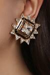 Shop_PRERTO_Black Stones Embedded Magic Stars Earrings_at_Aza_Fashions