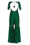 Shop_Rajat K Tangri_Green Boat Neck Hand Embroidered Sharara Jumpsuit _Online_at_Aza_Fashions