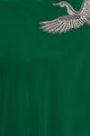 Rajat K Tangri_Green Bird Asymmetric Hand Embroidered Kurta With Palazzo _at_Aza_Fashions