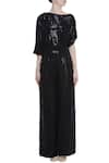 Shop_Rajat K Tangri_Black One Shoulder Embellished Jumpsuit _Online_at_Aza_Fashions