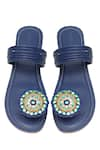 Shop_Aprajita Toor_Blue Gota Patti Paduka Flats_at_Aza_Fashions