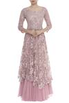 Buy_Pooja Rajpal Jaggi_Purple Embellished Floral Cutwork Gown_Online_at_Aza_Fashions
