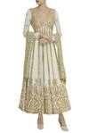 Buy_Tamanna Punjabi Kapoor_White Chanderi Anarkali With Dupatta_at_Aza_Fashions