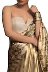 Siddartha Tytler_Gold Digital Printed Saree With Crystallised Corset Blouse_Online_at_Aza_Fashions