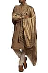 Buy_Siddartha Tytler_Beige Kurta Set With Striped Stole_at_Aza_Fashions