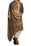 Shop_Siddartha Tytler_Beige Kurta Set With Striped Stole_at_Aza_Fashions