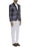 Vikram Bajaj_Grey Silk Printed Abstract Blazer Jacket  _Online_at_Aza_Fashions