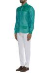 Buy_Bhusattva_Green Front Pocket Collared Shirt _Online_at_Aza_Fashions