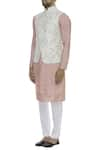 Buy_Dhruv Vaish_White Raw Silk Embroidered Nehru Jacket  _Online_at_Aza_Fashions