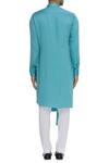 Shop_Dhruv Vaish_Blue Draped Asymmetric Kurta_at_Aza_Fashions