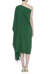 Shop Ezra Green One Shoulder Draped Dress at Aza Fashions Shop_Ezra_Green One Shoulder Draped Dress_at_Aza_Fashions