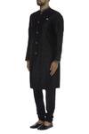 Buy_Bubber Couture_Black Raw , Cotton Zarodzi Zardozi Embellished Kurta With Churidar _Online_at_Aza_Fashions