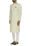 Buy_BUBBER COUTURE_Off White Damask Jacquard Embroidery Cutdana Brocade Embellished Sherwani _Online_at_Aza_Fashions