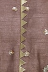 Nidhika Shekhar_Brown Chanderi Gota Patti Embroidered Cutout Back Kurta With Lehenga And Dupatta  _at_Aza_Fashions