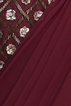 Nidhika Shekhar_Maroon Silk Cutdana Embroidery Pre Draped Lehenga Saree With Blouse _at_Aza_Fashions