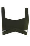 Buy_Deme By Gabriella_Green Square Neck Cutout Crop Top _Online_at_Aza_Fashions