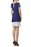 Shop_Limerick By Abirr N' Nanki_Blue Raw , Georgette Round Embroidered Dress _at_Aza_Fashions