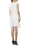 Shop_Limerick By Abirr N' Nanki_White Organza Round Hand Embroidered Dress _at_Aza_Fashions