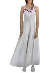 Buy_Limerick By Abirr N' Nanki_White Dori Embroidered Pleated Jumpsuit _Online_at_Aza_Fashions